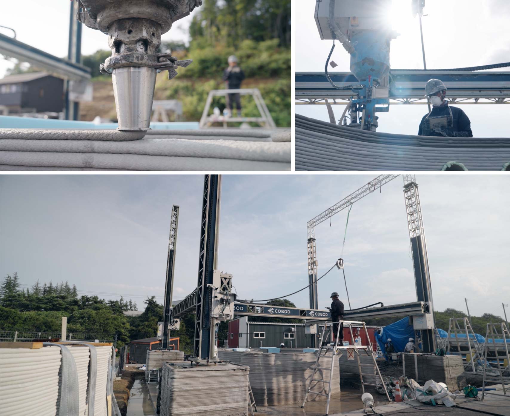 ３Dプリントの様子StealthHouseの建築現場